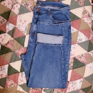 Plus High- Waisted Mom Jean's Wide Leg